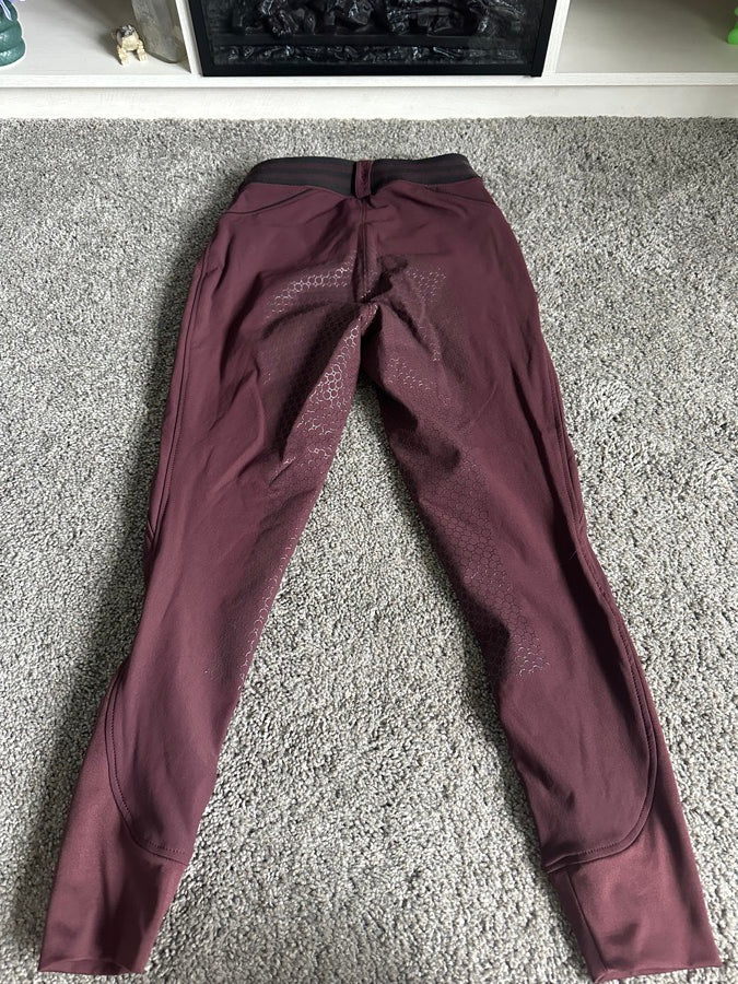 24R Lemieux burgundy silicone full seat breeches