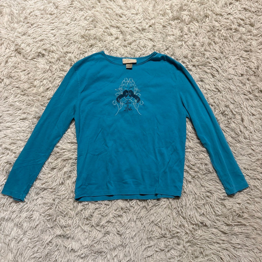 Other Women’s Blue M&C Sportswear Live To Ride Horseback Riding Equestrian T-shirt