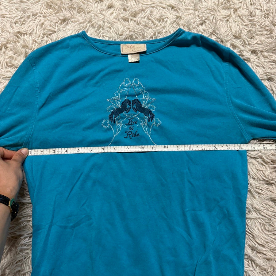 Other Women’s Blue M&C Sportswear Live To Ride Horseback Riding Equestrian T-shirt (5)