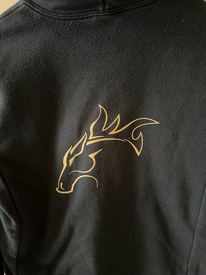 Descente Black Hoodie with Horse Emblem