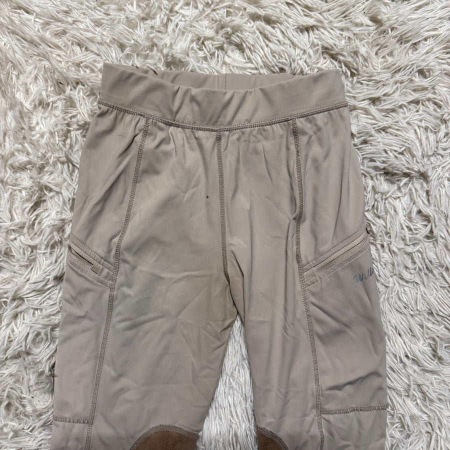 Girl’s M Tan Willit Knee Patch Horseback Riding Tights Breeches. Good Condition.