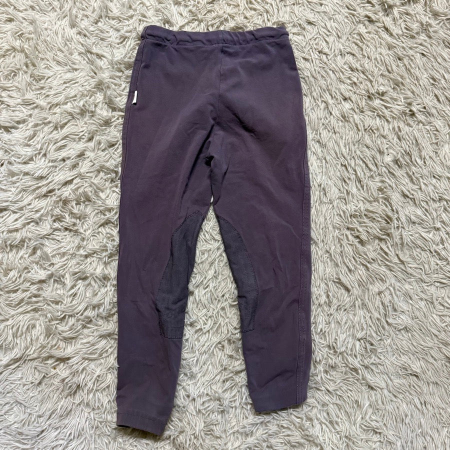 Girl’s Purple Devon Aire Knee Patch Horseback Riding Tights Breeches. Good Cond.