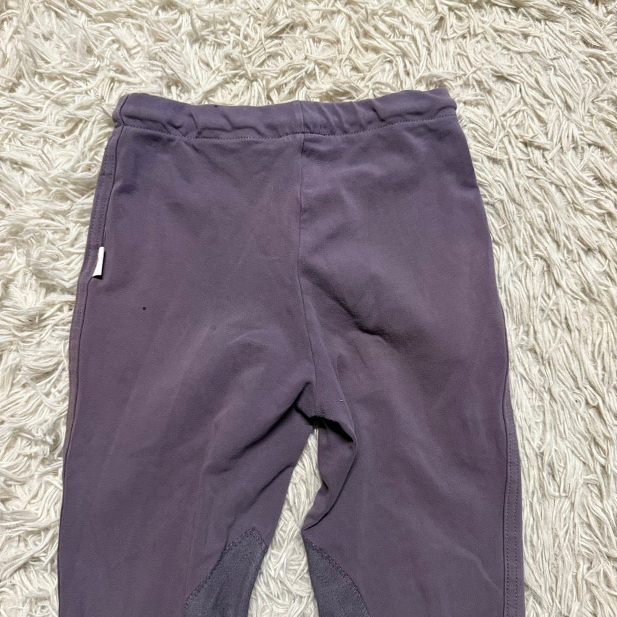 Girl’s Purple Devon Aire Knee Patch Horseback Riding Tights Breeches. Good Cond.