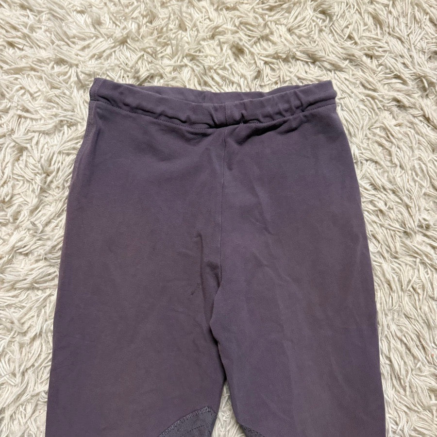 Girl’s Purple Devon Aire Knee Patch Horseback Riding Tights Breeches. Good Cond.