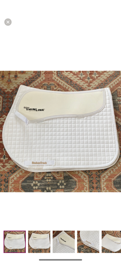 EUC Back On Track ThinLine All Purpose Contender II Saddle Pad White