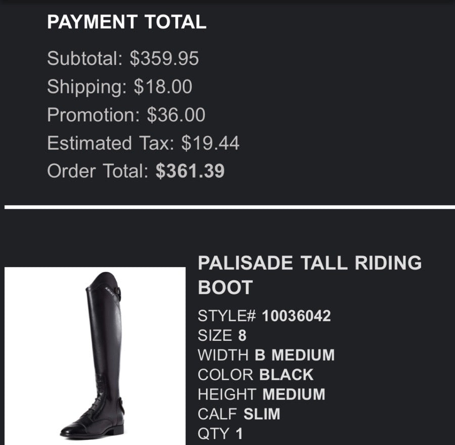 Ariat Palisade size 8