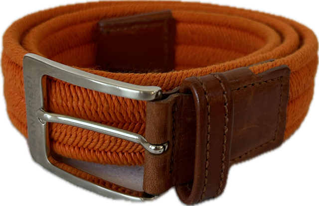 Manfredi Woven Stretch Belt - Orange  - 80 cm (XS/S)