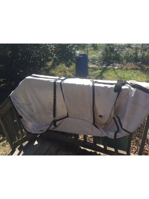 78” fly sheet - white with black trim