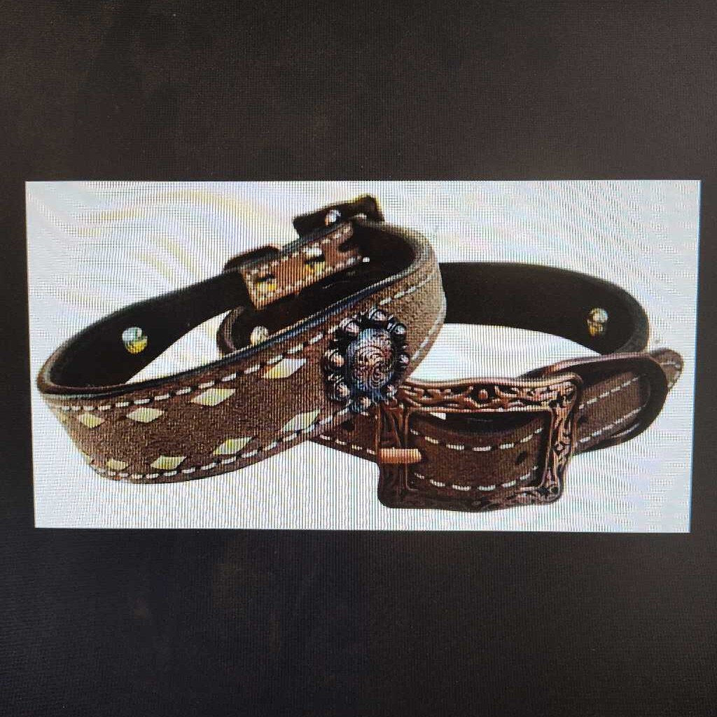 Rough out leather dog collar