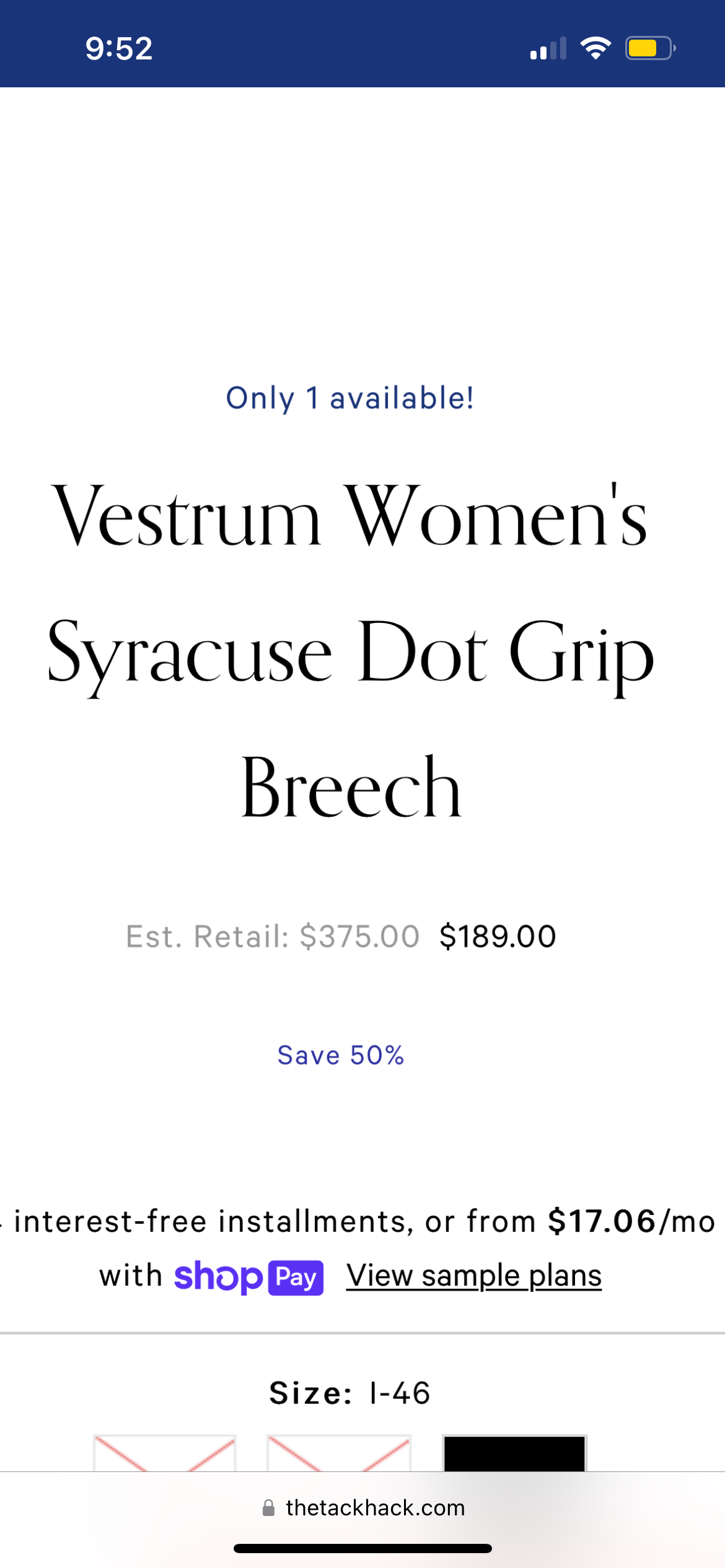 Vestrum Ladies Syracuse Tan Dot Grip Breeches