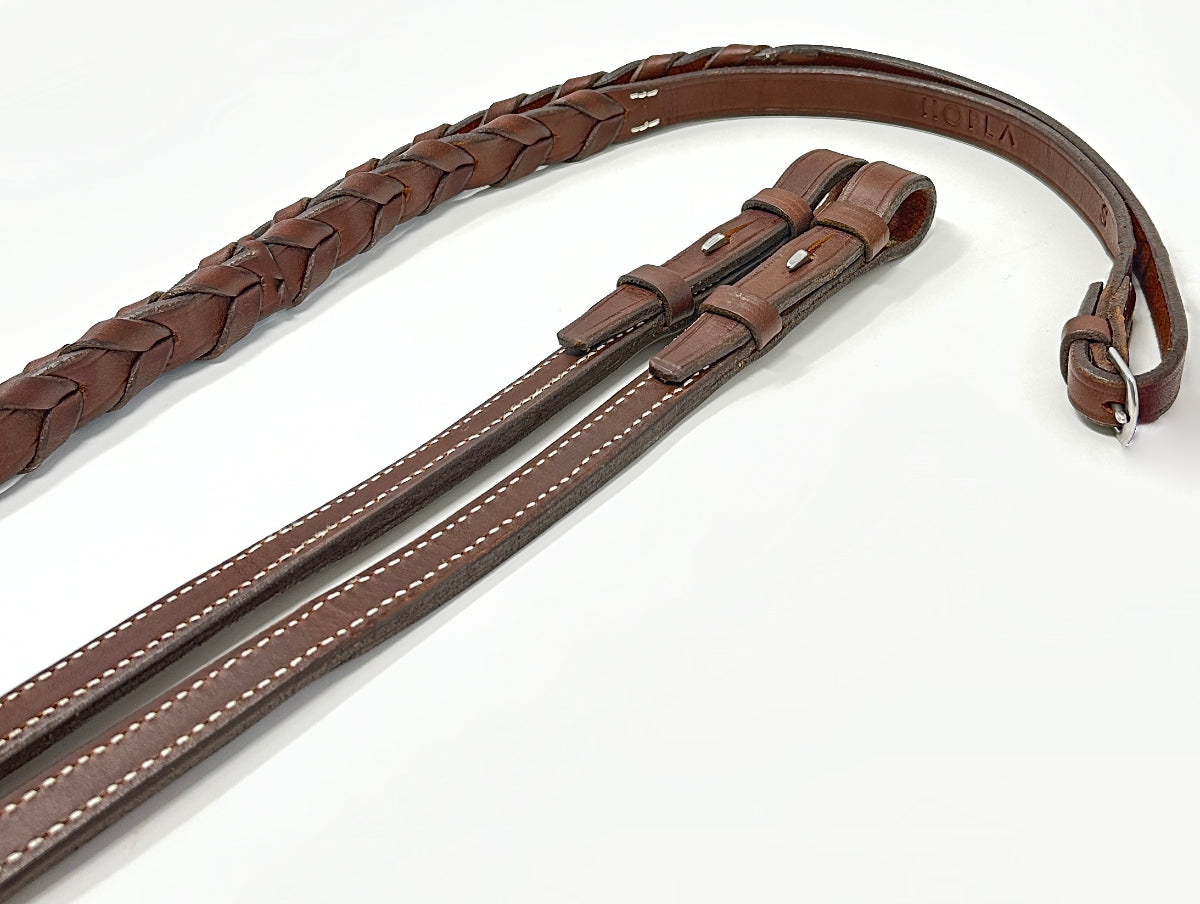 HOP LA Sellerie Hunter Braided Reins With Fancy Stitching