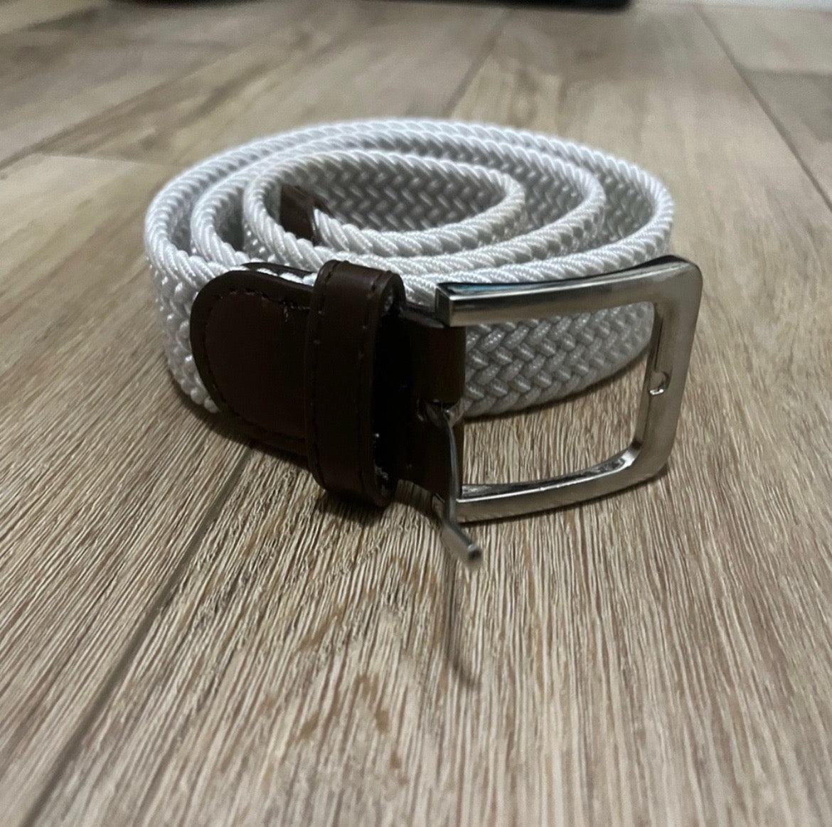 White Womens Woven Belt - One size fits most