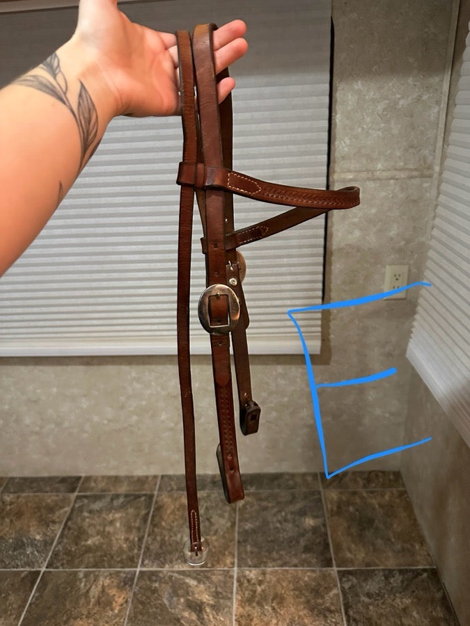 Brown leather bridle